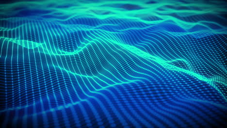 abstract waving mesh of digital technology background, data center, cloud computing, blockchain, data server, motion of digital data flow 3d render particle