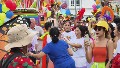 colorful lgbtq+ pride parade in thailand