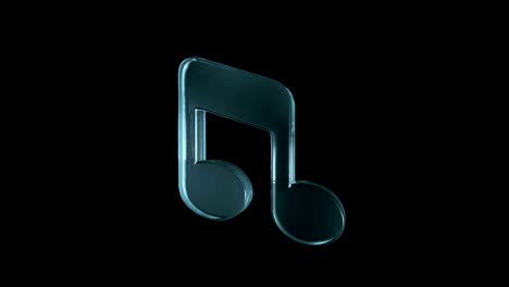 conceptual melody symbol. abstract transparent glass music sign icon.