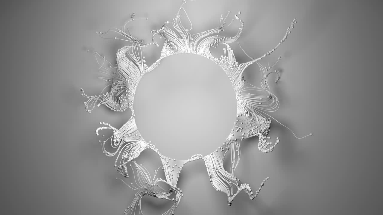 백색 배경에 은 흐르는 선을 은 방사선 추상.