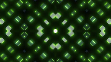 abstract geometric pattern with glowing green lights