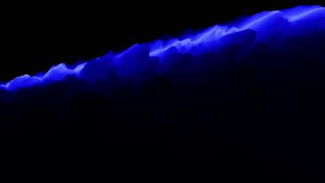 flowing dark mystical blue storm clouds on black gradient