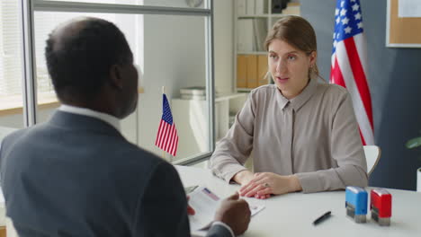 job interview in an office setting