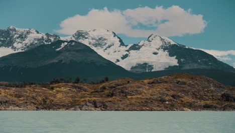 snowcapped mountains at lago argentino freshwater lake in argentina