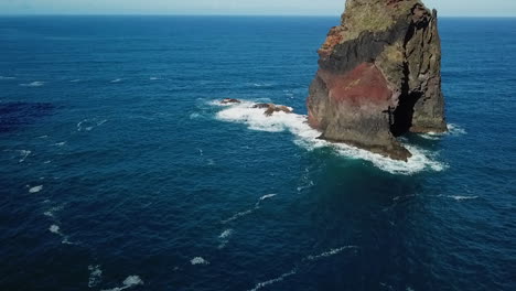 drone shot over the ocean of madeira