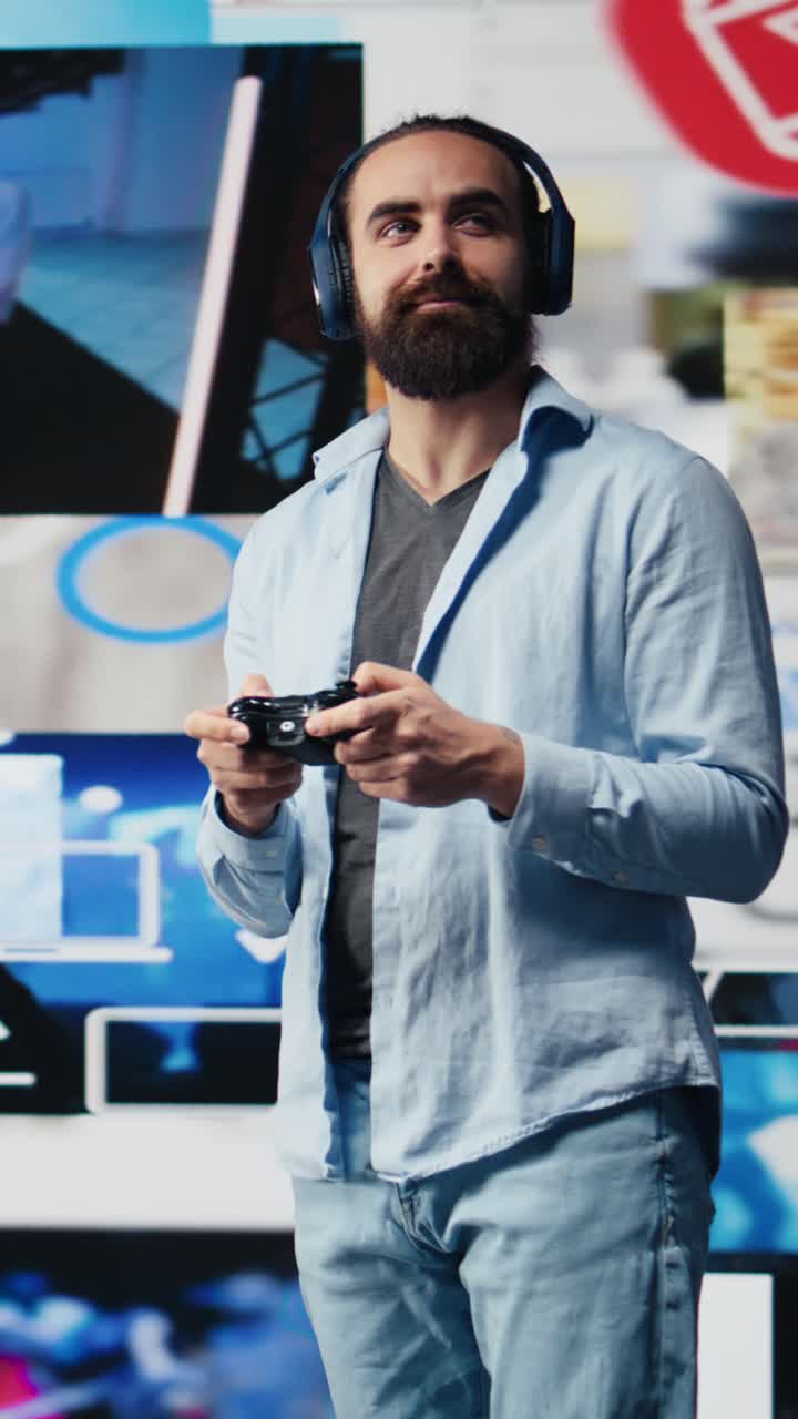 Vertical Video Male influencer checking mobile notifications and visual storytelling