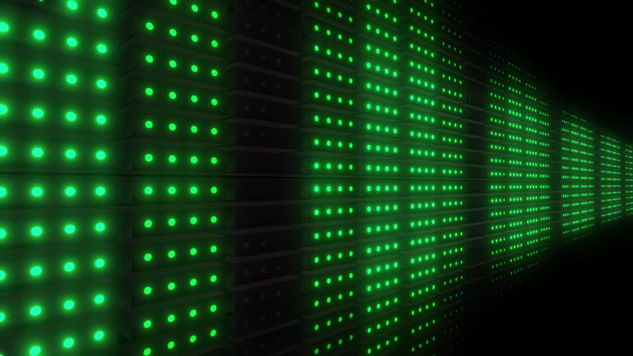 Abstract Green LED Wall Pattern