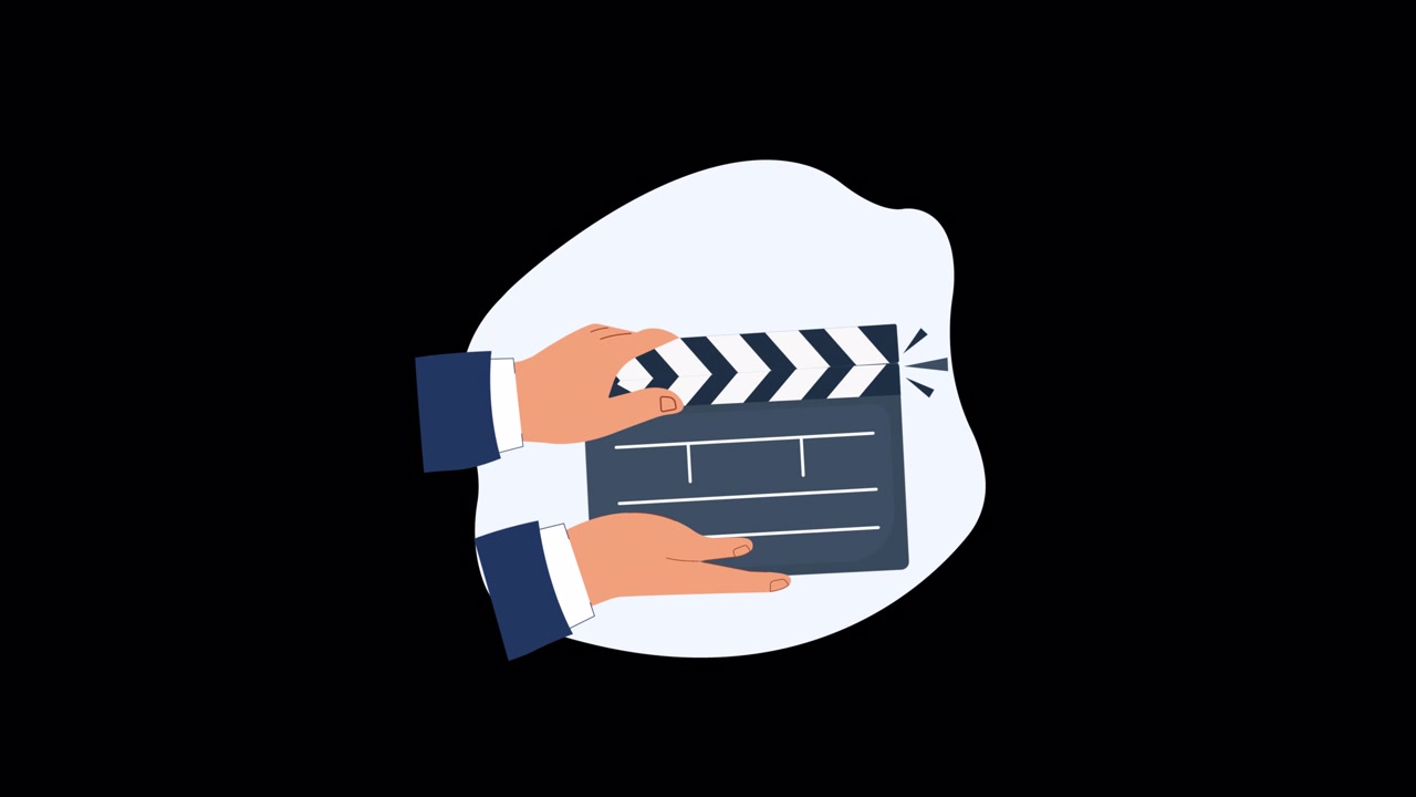 Animated Clapperboard Icon Used in Film Production