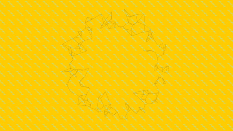animación de conexiones que giran sobre el patrón sobre fondo amarillo