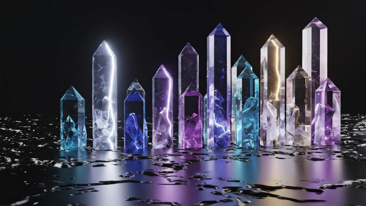 Crystals with Light Reflections