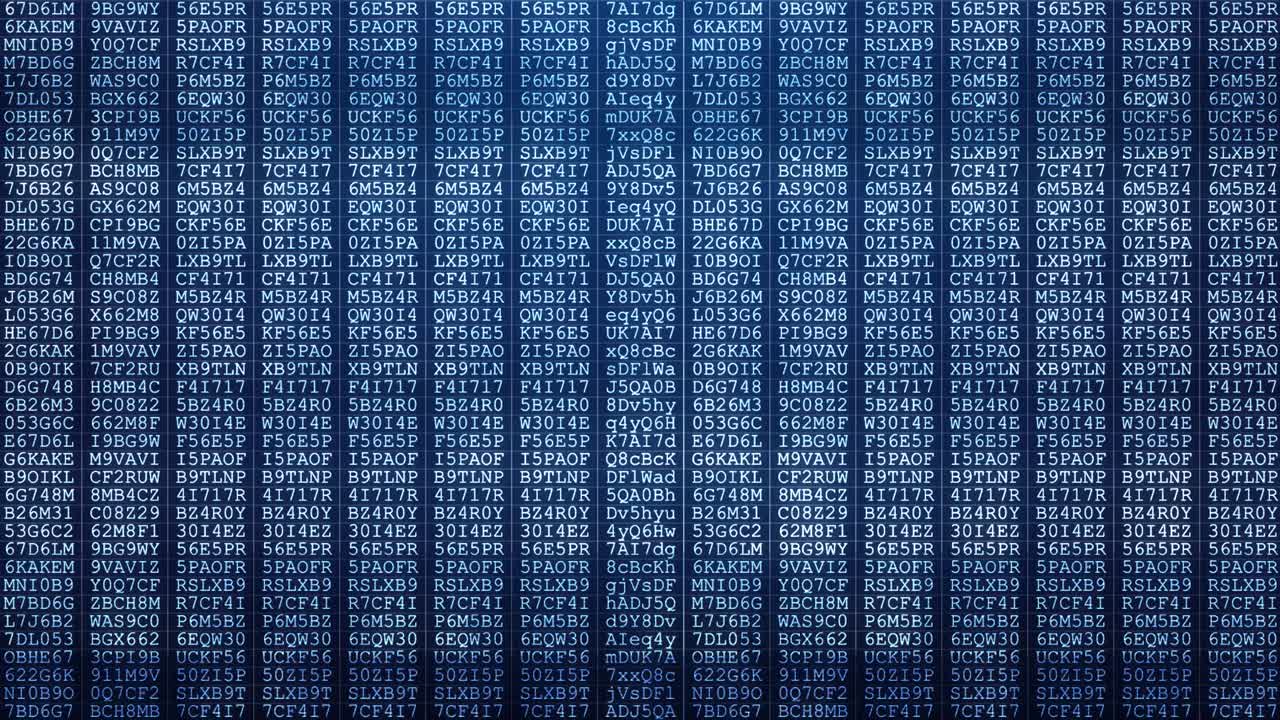 Abstract futuristic cyberspace with binary code, matrix Loop background