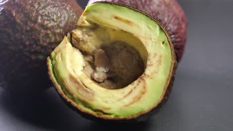 close-up of a cut avocado