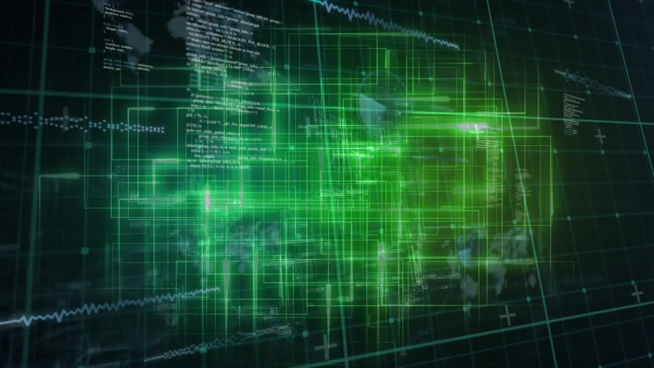 Animation of data processing over shapes