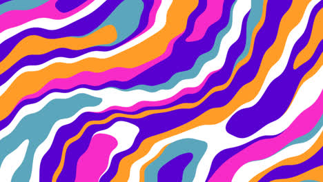 una animación de un diseño plano de fondo psicodélico groovy