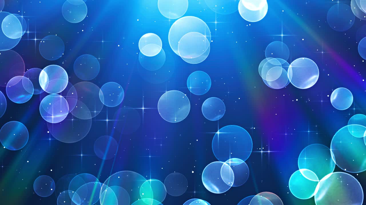 파란색 배경 떨어지는 보케 4k