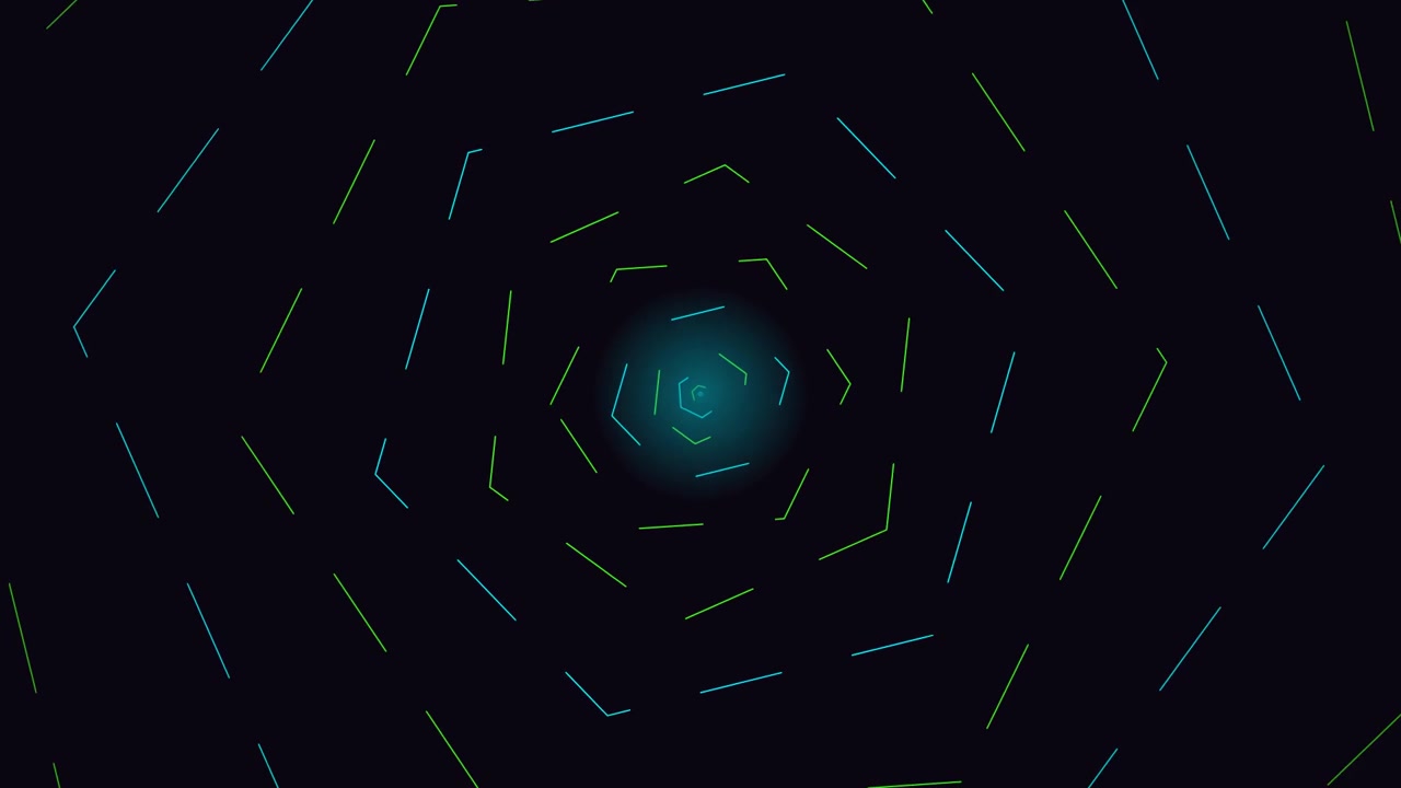 Abstract Rotating Geometric Pattern with Glowing Center