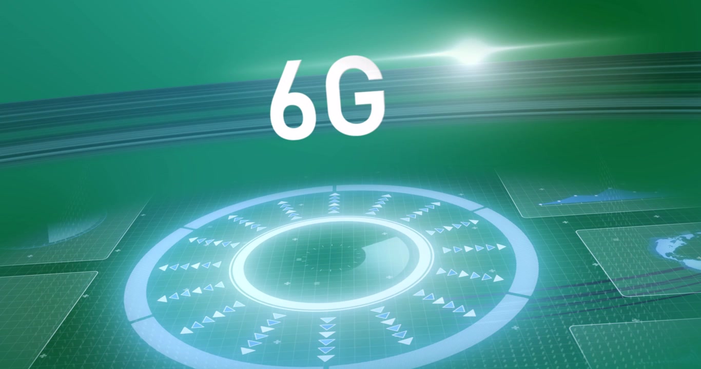 Animation of 6g text, scope scanning, statistics recording and data processing on screens