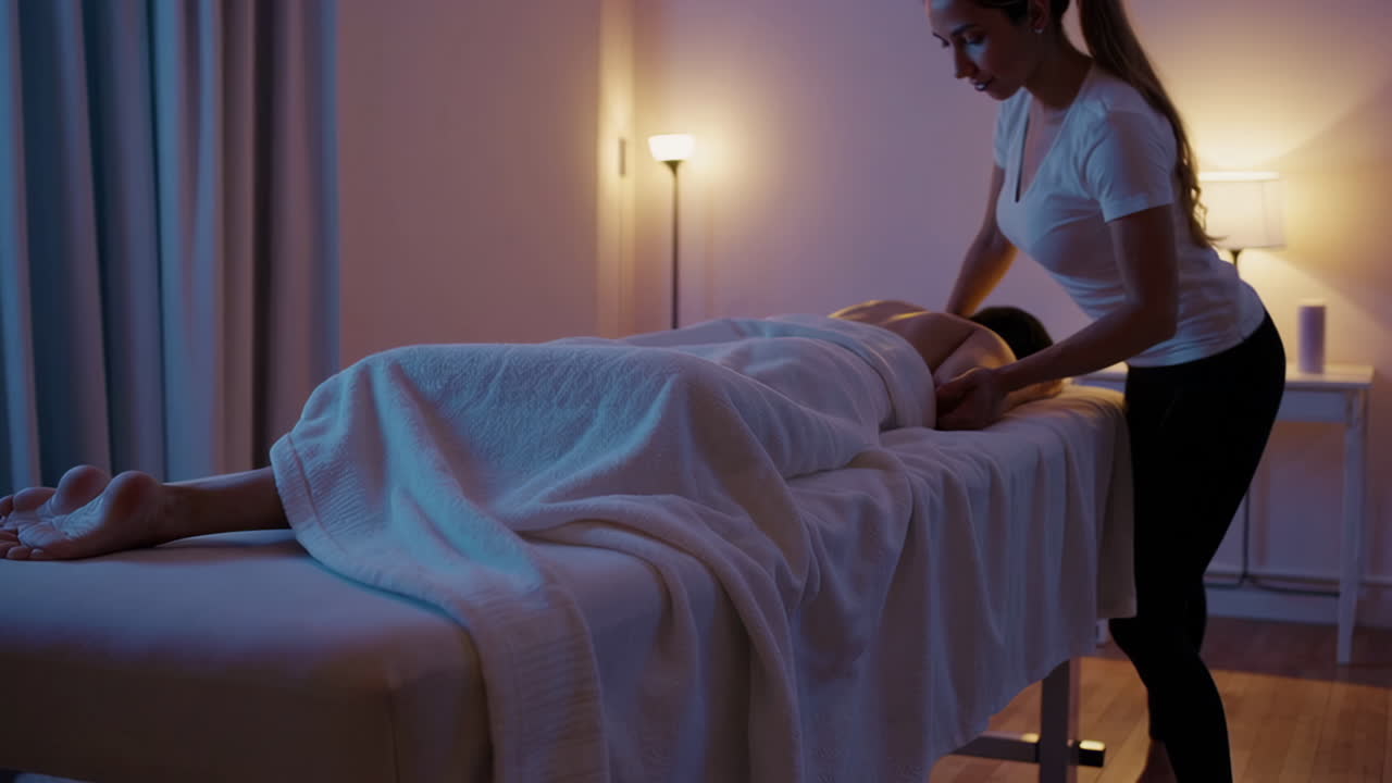 Sesión de masaje en un spa
