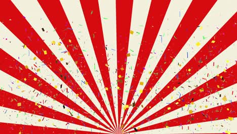 gráfico de movimiento animado de confeti y sunburst 4k
