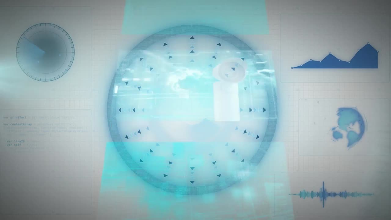 데이터 처리를 통해 다양한 데이터를 가진 디지털 화면의 애니메이션