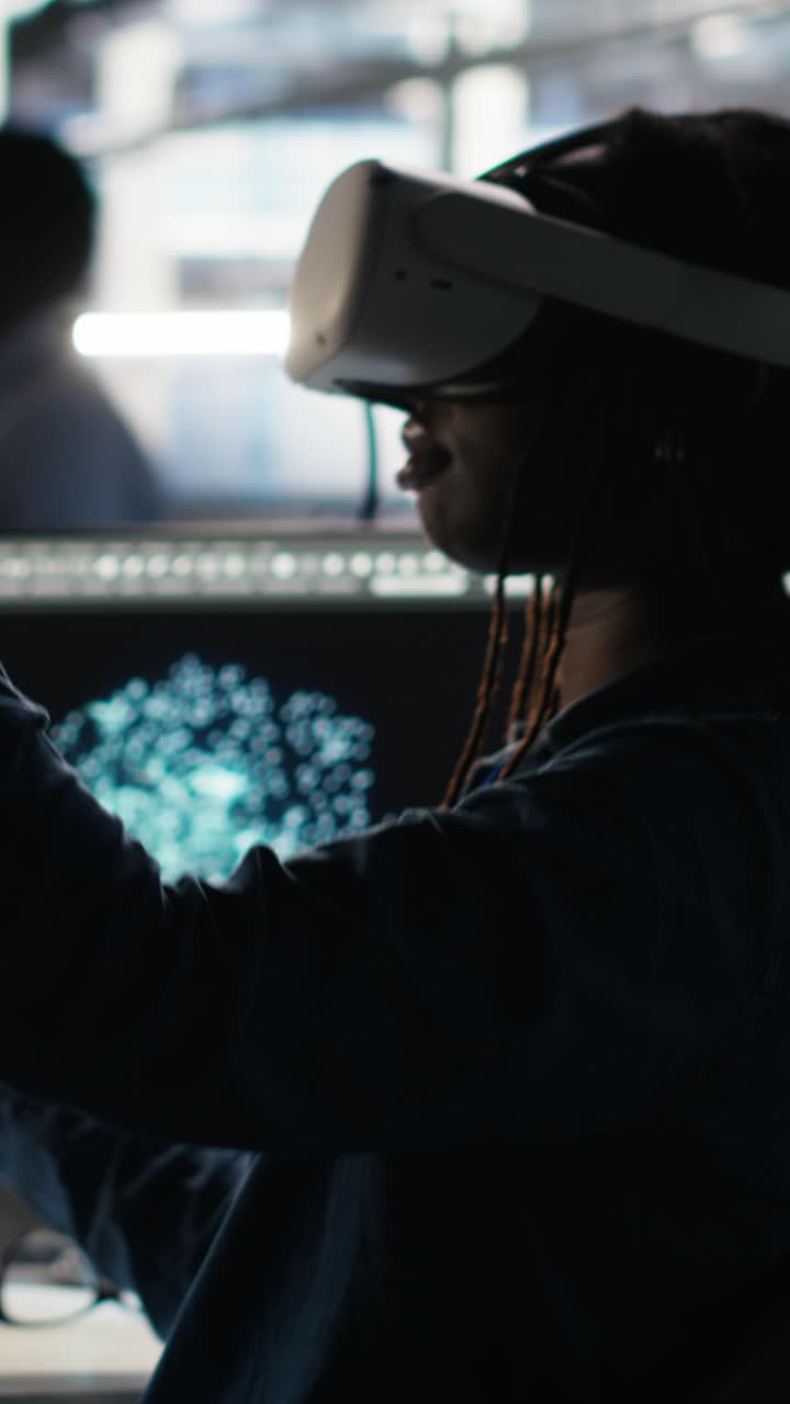 Vertical Video Data Center Engineer Using Virtual Reality Technology And Node Tree Software