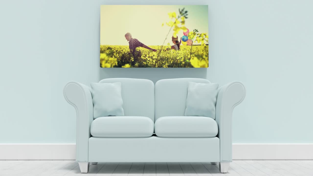 video del lienzo de la sala de estar