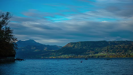 Timelapse-of-stormy-clouds-passing-on-mountains-and-rivers