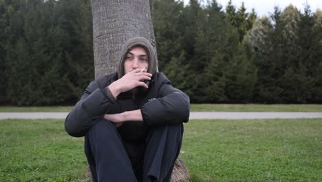 Depression-Man-Sitting-in-Park