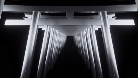 endless metallic torii gate tunnel