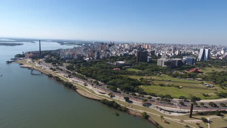 4k centro de porto alegre escena aérea