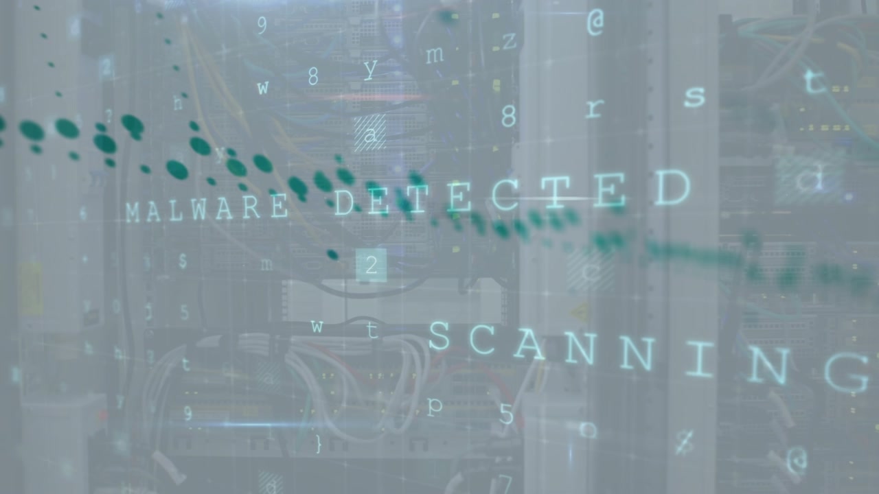 Animation of data processing over server room