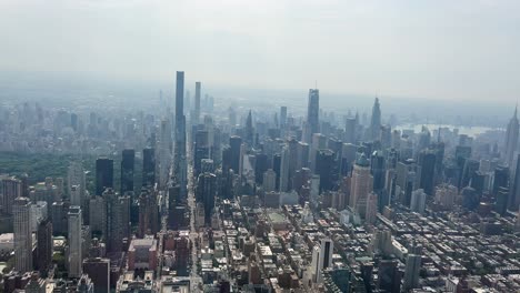 explore Stunning Aerial Views of New York Citys Skyline on a Cloudy Day Experience the Breathtaking Beauty of New York Citys Skyline with Stunning Aerial Views this Video Captures Skyscrapers against a Soft Overcast Sky