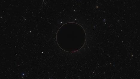 a gas giant is silhouetted by the sun, it's northern lights glimmering in the darkness on top of a field of stars