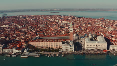 Circling-drone-shot-around-san-Marco-square-bell-tower