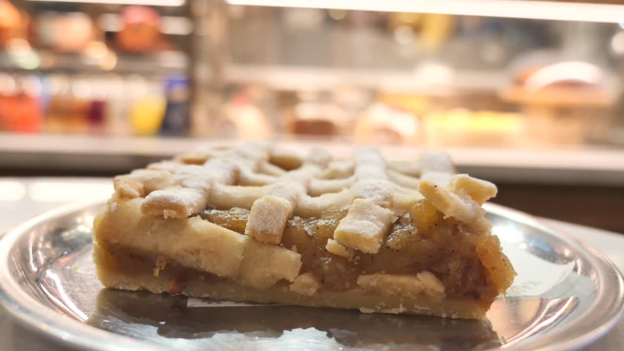 Close-up of a Slice of Apple Pie