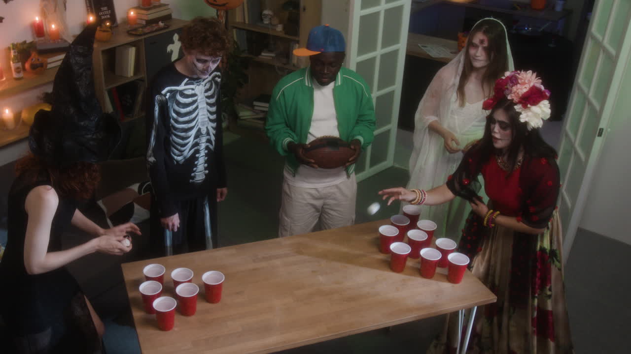 Halloween Costume Party with Beer Pong Game