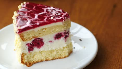 delicious raspberry cake slice