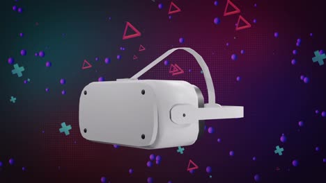 animación del auricular vr sobre formas abstractas