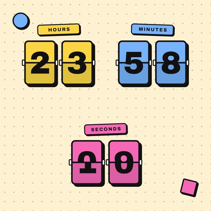 Animated Countdown Timer with Flip Clock Style