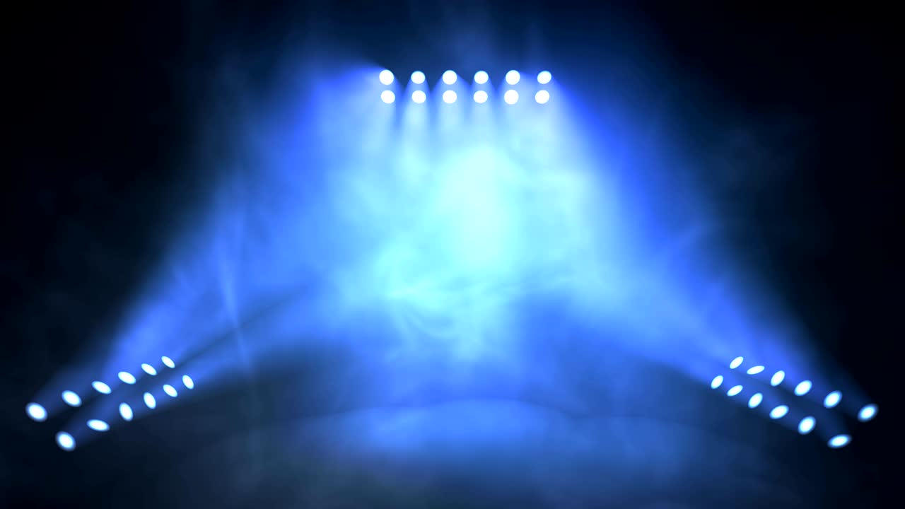 Stage lights shining at studio. Seamless looping animation.