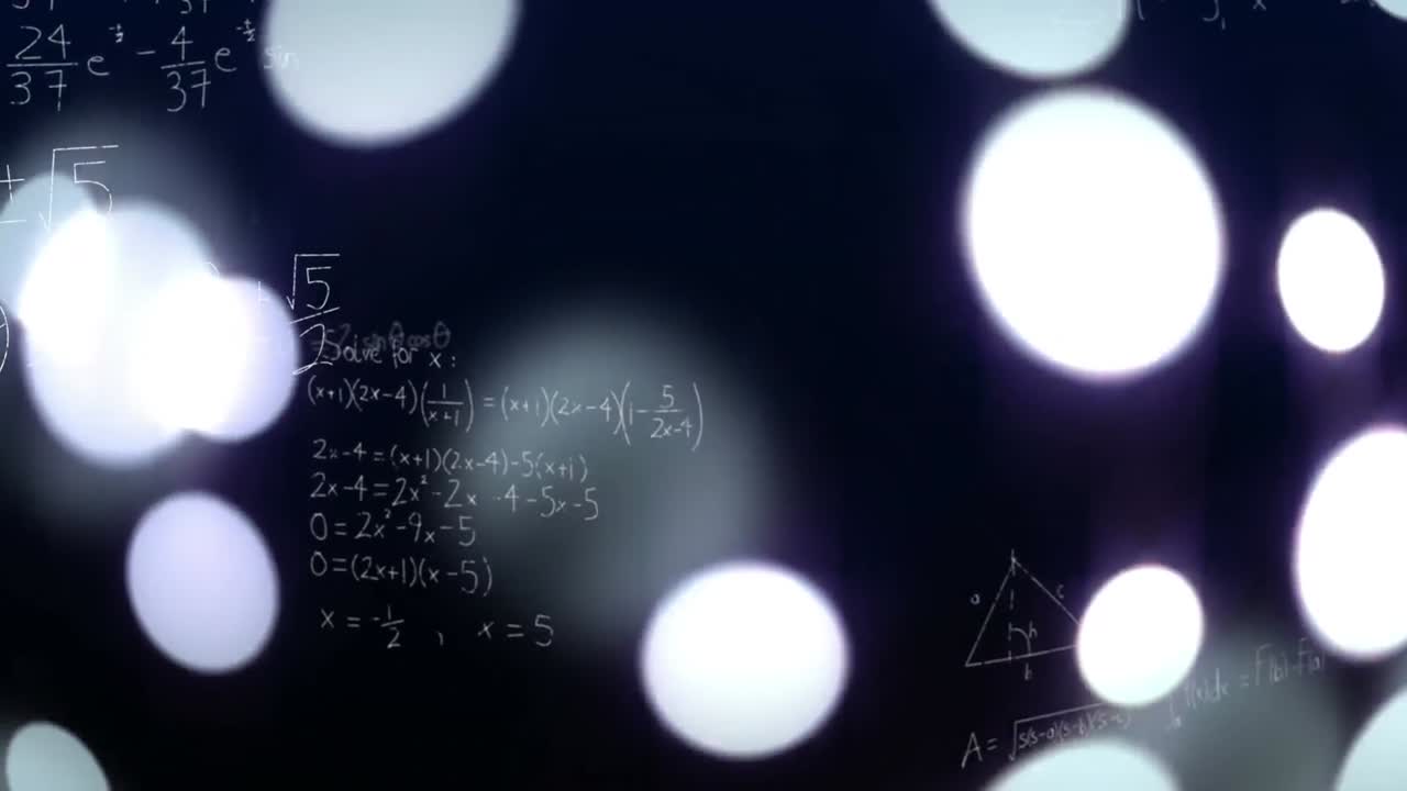 Mathematical equations and bokeh lights