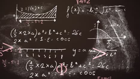 Animación-De-Ecuación-Matemática-Sobre-Polvo-Blanco-En-Pizarra