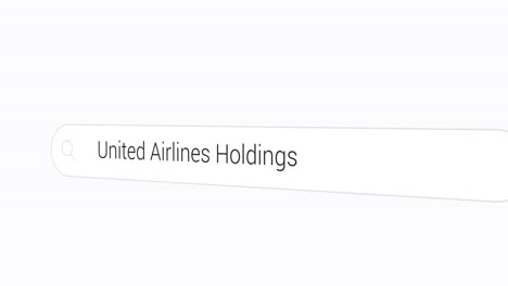 typing united airlines holdings on the search engine