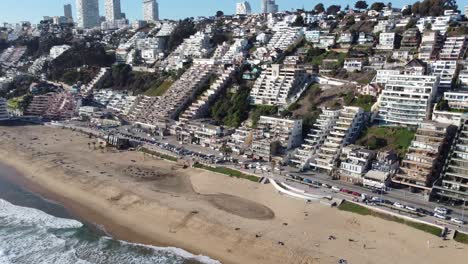 View-Cityscape-of-Viña-del-Mar,-coast-Chile