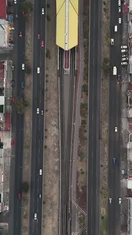 central avenue, mexico city metro tracks in ecatepec, vertical view