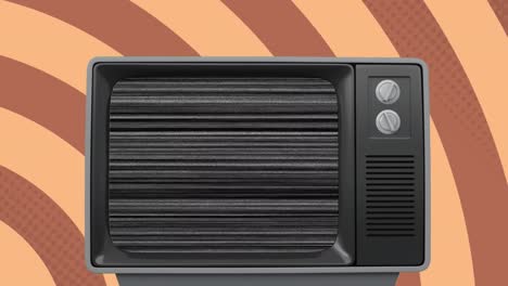 animación de la pantalla de un televisor antiguo con rayas grises en un bucle sin costuras