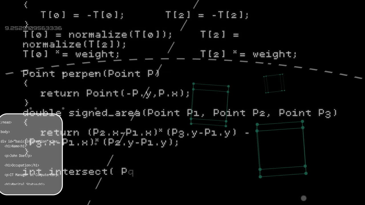 Animation of connections and data processing