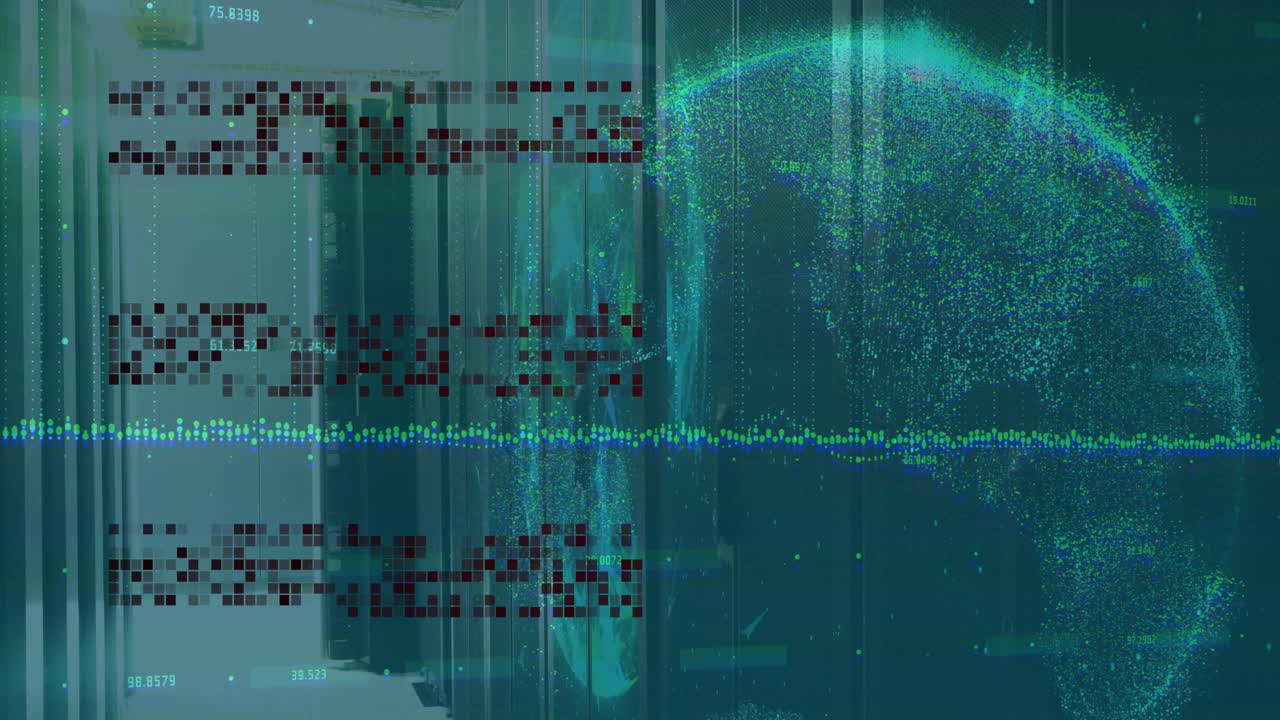 When right panel empty, mint-green hemisphere materializing into sphere visualizing data