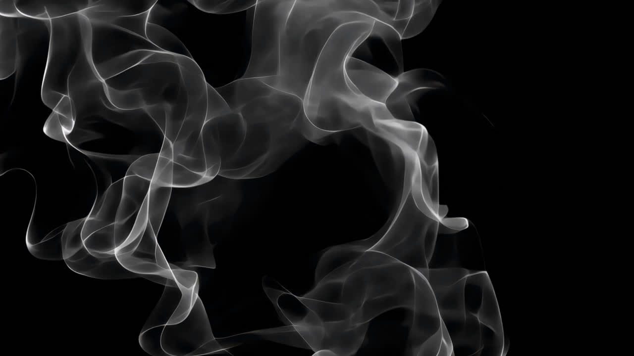 White smoke animated overlay, transparent 4K video, alpha channel, ProRes 4444