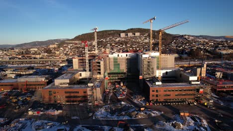 Construcción-De-Un-Nuevo-Hospital-En-Drammen,-Noruega